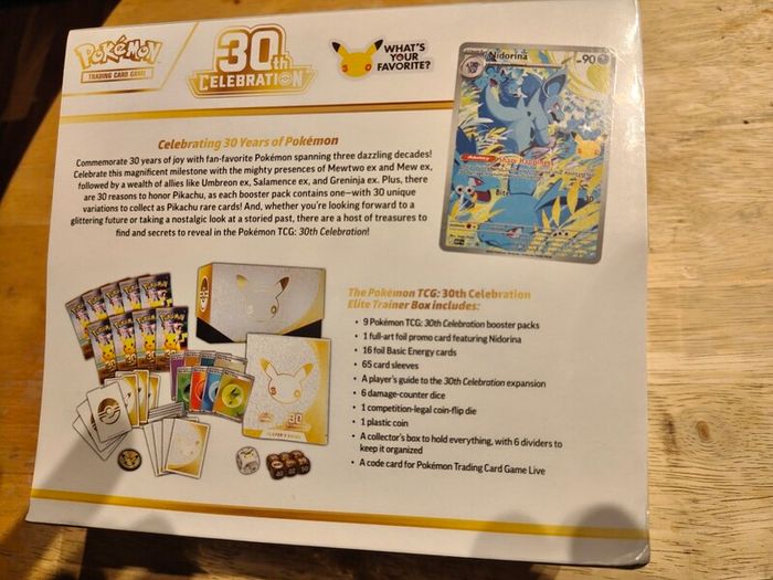 Pokemon Tcg 30th Anniversary Elite Trainer Box Plus X2 Booster Bundle Boxes