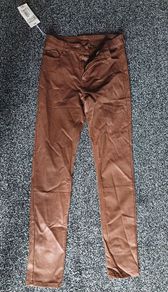G-Smack Brown Leather Look Jeans (Size:10)