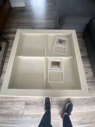 Ikea Coffee table, white/glass