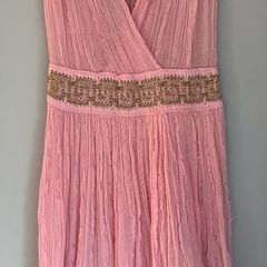 GP pink dress with gold metallic embroidery. Age 10 BNWT