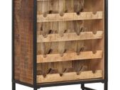 Wine Cabinet 62x33x78.5 cm Rough Mango Wood