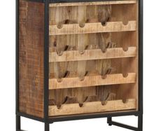 Wine Cabinet 62x33x78.5 cm Rough Mango Wood