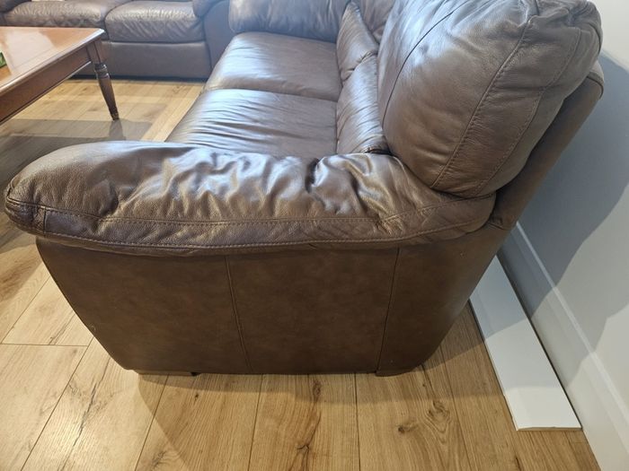 Brown Leather Sofa Set of 3x