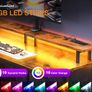 Gaming Desk with LED Lights 120x50 cm Computer Power Outlets PC Table Monitor Stand Storage Shelves CPU Vintage Brown Image 4
