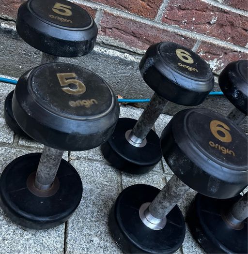172kg used rubber dumbbells