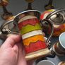 TriUshi Bulgarian Hand Made Ceramic Art Pottery Set Tea Mug Goblet Bulgaria Image 5