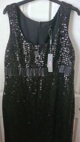 M&s Sequin Black Dress Size 18 (nwt)