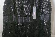 M&amp;s Sequin Black Dress Size 18 (nwt)