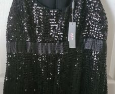M&s Sequin Black Dress Size 18 (nwt)
