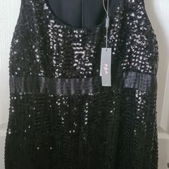 M&s Sequin Black Dress Size 18 (nwt)