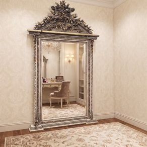 Very nice large mirror with light tones and architectural design
