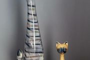 Mid-century Jemma Holland long neck siamese cats
