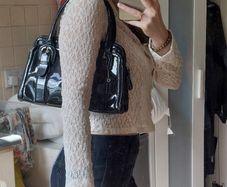 CLARK'S 60's style Black Patent Leather Vintage Shoulder Purse -MOVING OUT SALE