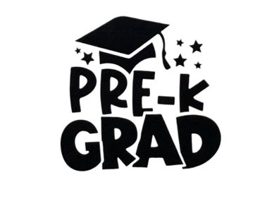 Pre K Grad Iron on Decal.