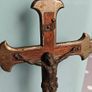 Antique French Altar Crucifix with Memento Mori Skull and Crossbones Image 4