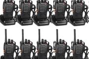 NEW SALE- 10pcs Two-Way Radio Walkie Talkies-Long Range Walkie Talkie 16CH Single Band LED Light Voice Prompt with Original Earpieces for Field Survival Biking