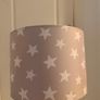 A lovely star print drum lampshade in excellent condition - perfect for kids' bedroom. Neutral grey shade. Fun and stylish! Image 7