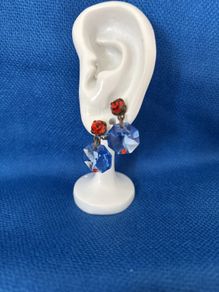 Earrings - Lampwork Beads and Antiqued Brass