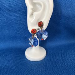Earrings - Lampwork Beads and Antiqued Brass
