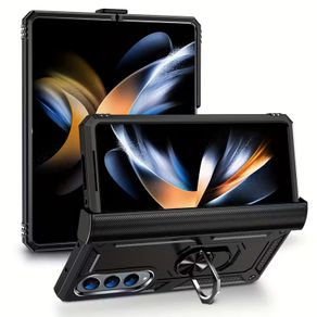 High Quality PC Shockproof Phone Case Compatible with Samsung Galaxy Z Fold 4, with 360 Rotating Ring Kickstand, Full Cover Protection Phone Bags Compatible with Samsung Galaxy Z Fold 4