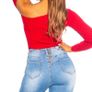 One-Shoulder Ribbed Sweater fits xs-s colour MAROON Image 4