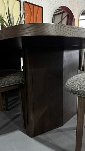 Dark Brown Oak Dining table 210cm Ex Display Like New