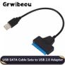 Grwibeou USB SATA 2.0 Cable Sata To USB 2.0 Adapter UP To 480Mbps Support 2.5Inch External SSD HDD Hard Drive 22 Pin Sata III Image 4