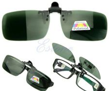 New clip on sunglasses. Yellow green Grey.