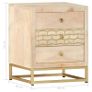 Bedside Cabinet Gold 40x30x50 cm Solid Mango Wood Image 3