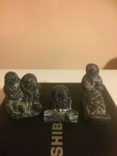 handmade Canadian Inuit soap stone figures with free postage