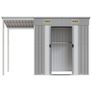 Garden Shed with Extended Roof Light Grey 277x107x181 cm Steel Image 3