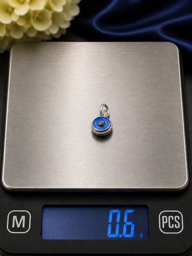 925 Vintage Sterling Silver Evil Eye Protection Charm
