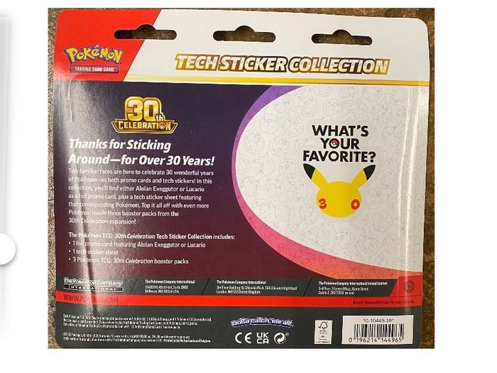 Pokemon Trading Card Game (TCG): 30th Celebration Tech Sticker Collection Assortment