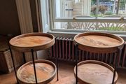 Stunning Wood Pair side tables