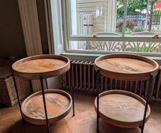 Stunning Wood Pair side tables