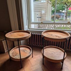 Stunning Wood Pair side tables