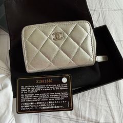Chanel Silver wallet with silver h/w
