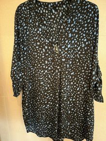 Long top - black with blue splashes