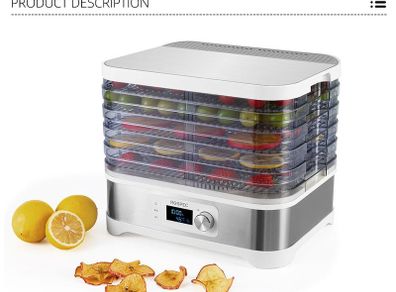 Household Food Processor Fast Food Dehydrator Stainless Steel Drying Machine Electric Air Dryer Drying Fruit Meat Fruit