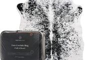 Large Faux Cowhide Rug - Chalk and Board (4.6ft x 6.6ft) - White/Gray Cow Print Area Rug for a Western Boho Decor - Synthetic, Cruelty-Free Animal Hide Carpet with No-Slip Backing (FREE POSTAGE)