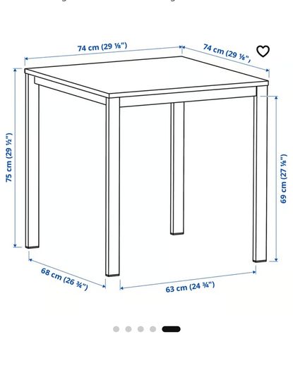 VIHALS Ikea 2 Seater Dining Table