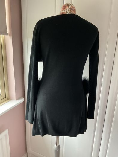 jumper Bnwt black occasion piece jumper with fur panels large /xl