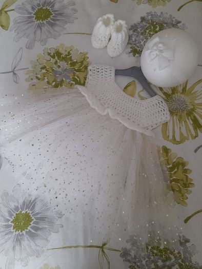 Handmade christening set size 6-12 months
