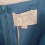 Blue Satin Slip Dress with Slit Image 3