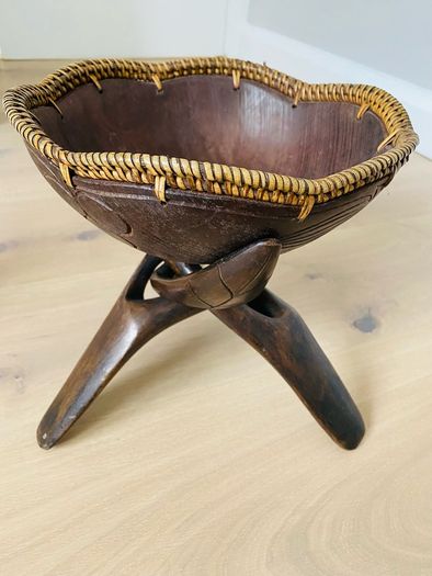 Handmade wooden bowel and stand