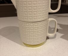 Orla Kiely Ceramic " Tea for One" Stacking Teapot and Mug Set - Pressed Flower