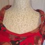 Gallery Red Floral Chiffon Blouse UK 12 Boho Occasion Floaty Top EU40 Image 2