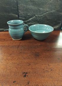 Hand Made Pottery mug and bowl