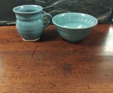 Hand Made Pottery mug and bowl