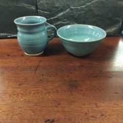 Hand Made Pottery mug and bowl
